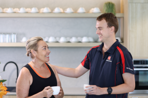 MSQ staff and customer connecting at Neuro Wellness Hub by MS Queensland Milton